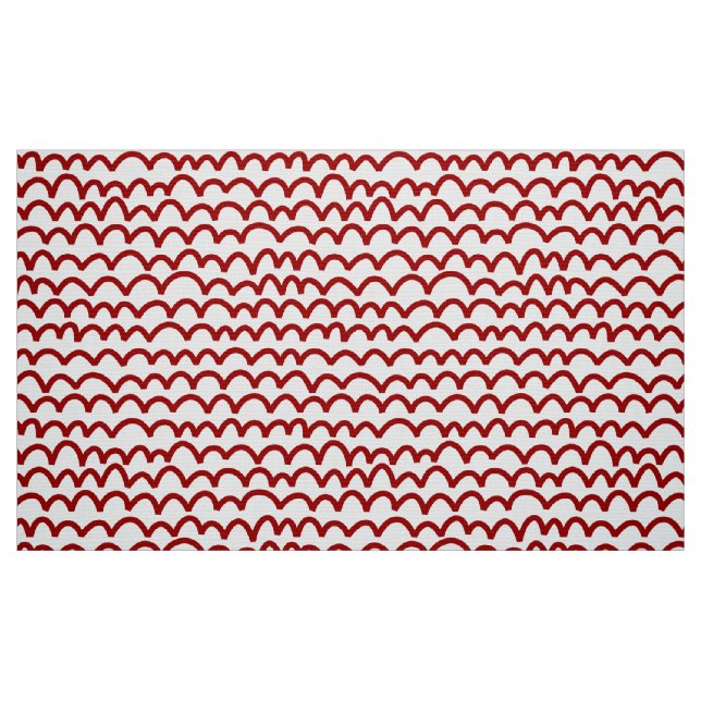 Tecido Padrão ondulado - vermelho rubi em branco (Fat Quarter)