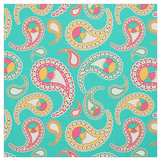 Tecido Padrão paisley vintage colorido fofo (Modelo)