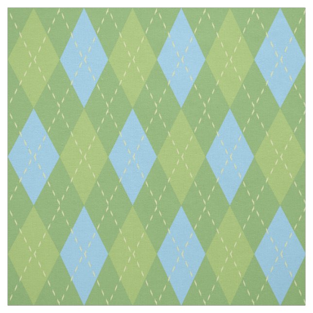Tecido Padrão Pastel Blue e Green Argyle (Modelo)