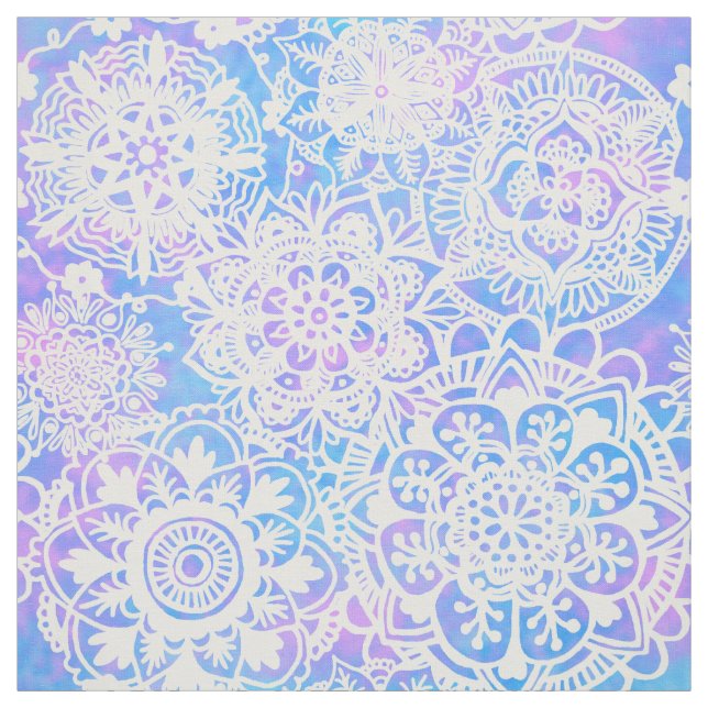 Tecido Padrão Pastel Purple Blue Mandala (Modelo)
