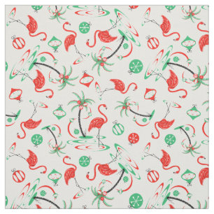 Tecido Padrão pequeno Flamingo Multi-tecido de Natal Verm