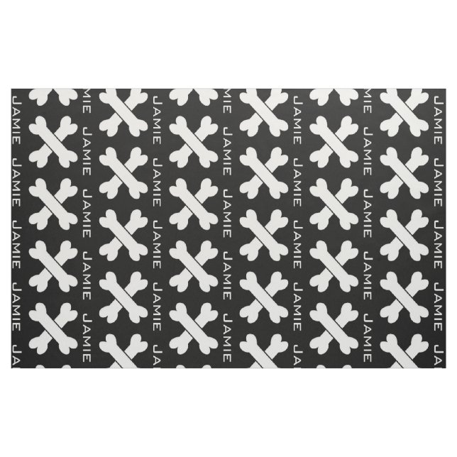 Tecido Padrão Personalizado de Ossos Cruzados Pretos e Br (Fat Quarter)