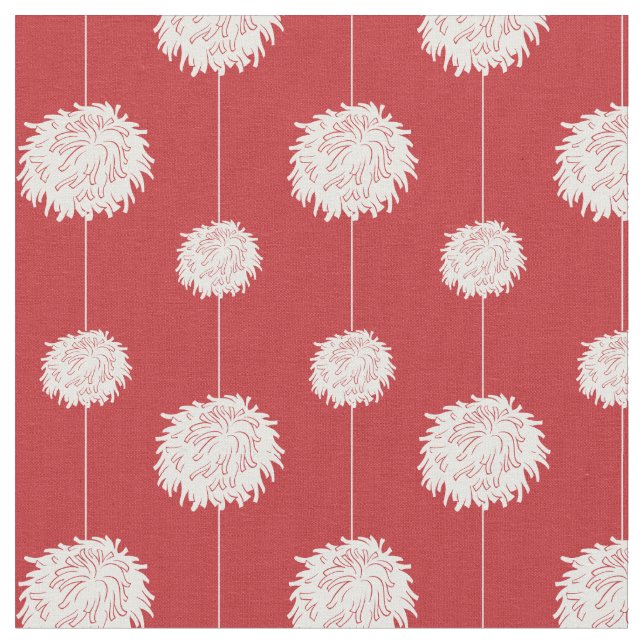 Tecido Padrão Pom De Cheerleader Vermelho (Detalhe)