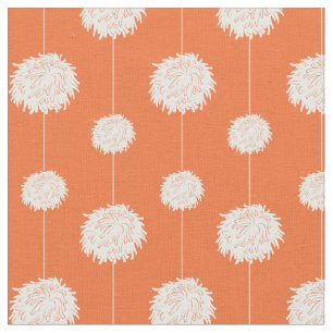 Tecido Padrão Pom Pom De Cheerleader Laranja