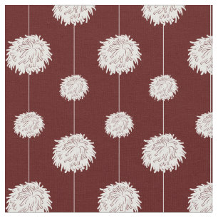 Tecido Padrão Pom Pom do Cheerleader Maroon