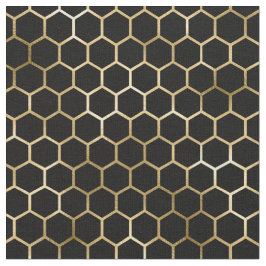 Tecido Padrão Preto de Honeycomb Dourado Elegante