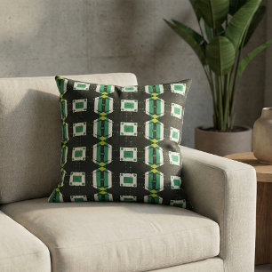 Tecido Padrão preto e branco verde moderno simples