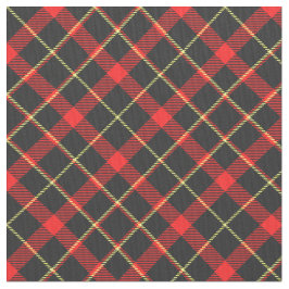 Tecido Padrão preto e vermelho em negrito Vintage Tartan