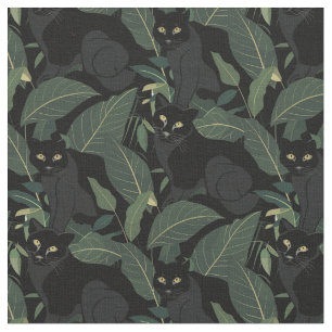 Tecido Padrão preto moderno de puma