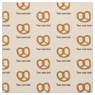 Tecido Padrão Pretzel em bege - texto personalizado opcio
