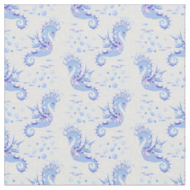 Tecido Padrão Púrpura Branco Azul-Cavalo-marinho