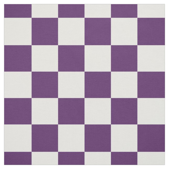 Tecido Padrão quadrado do quadro de xadrez branco roxo (Modelo)