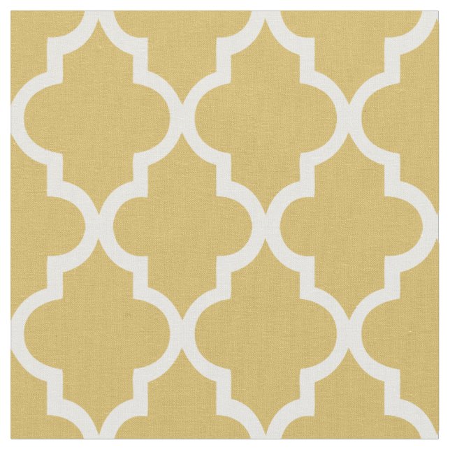 Tecido Padrão Quatrefoil Dourado Marroquino da Moda (Detalhe)