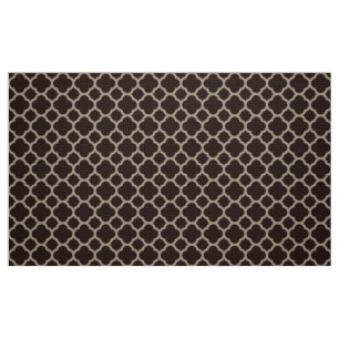 Tecido Padrão Quatrefoil Marrom Chocolate