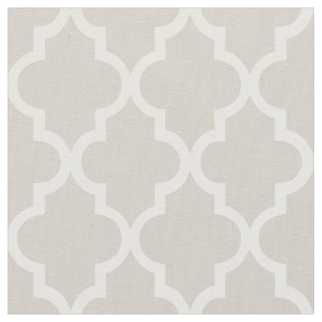 Tecido Padrão Quatrefoil Marroquino Bege Chic (Detalhe)