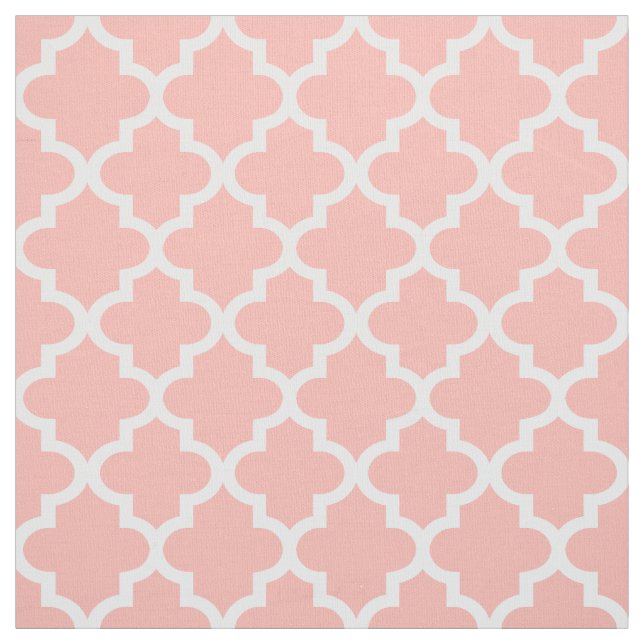 Tecido Padrão Quatrefoil Moderno Rosa e Branco (Modelo)