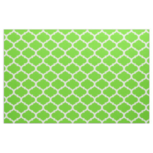 Tecido Padrão Quatrefoil Verde Lima Marroquino Resfriante