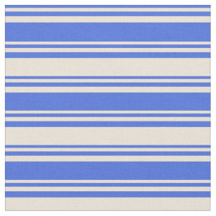 Tecido Padrão Real Azul e Bisque Colorido Linhas/Stripes