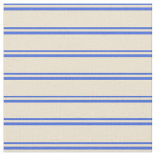 Tecido Padrão Real de Linhas Azuis e Beige/Stripes