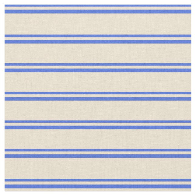 Tecido Padrão Real de Linhas Azuis e Beige/Stripes (Detalhe)