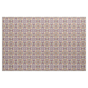 Tecido Padrão Retro Chic Novo Deco Laranja Roxo