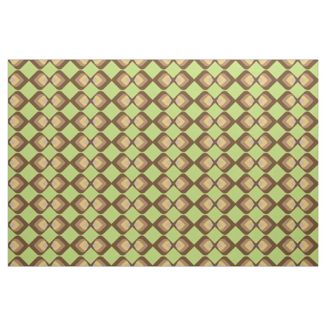 Tecido Padrão retroativo verde castanho (Fat Quarter)
