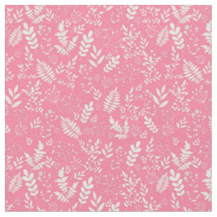 Tecido padrão rosa de folhagem na moda