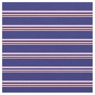 Tecido Padrão rosa e azul-meia-noite revestido/riscado