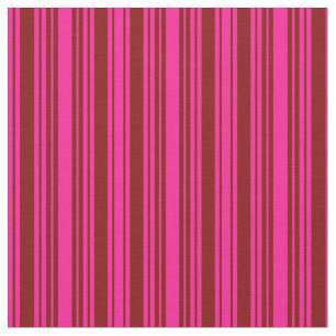 Tecido Padrão Rosa Profundo e Maroon Vinculado/Striped