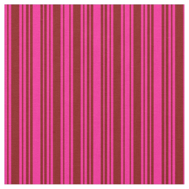 Tecido Padrão Rosa Profundo e Maroon Vinculado/Striped (Detalhe)