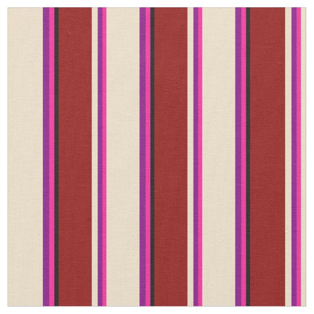 Tecido Padrão Rosa Profundo, Roxo, Tano, Vermelho Escuro  (Detalhe)