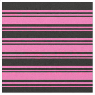 Tecido Padrão rosa quente e preto alinhado/riscado