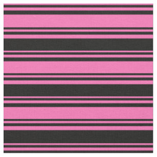 Tecido Padrão Rosa Quente e Preto de Stripes