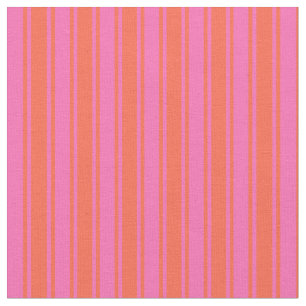 Tecido Padrão rosa quente e vermelho Striped/linkado