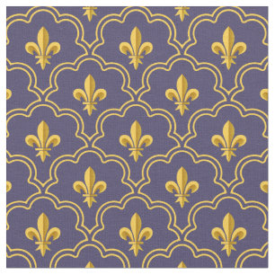 Tecido Padrão Roxo e Dourado da Fleur-de-Lis Real