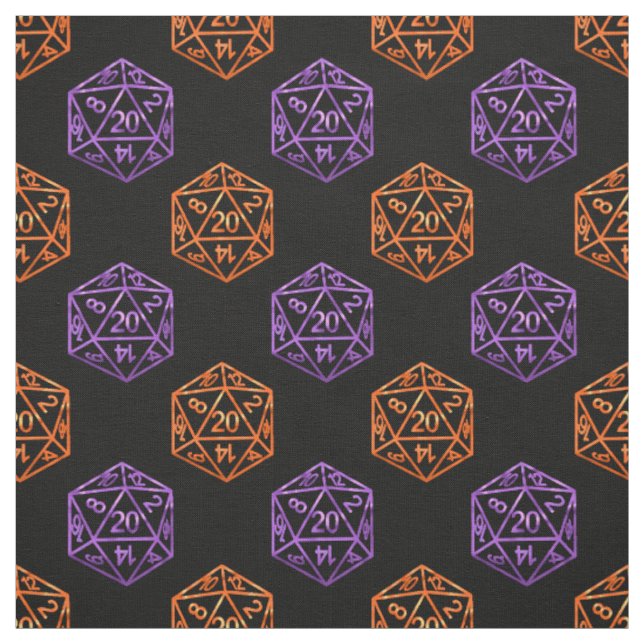 Tecido Padrão RPG | Roxo de Halloween e arroz de laranja (Modelo)
