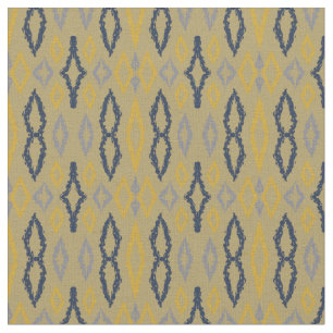 Tecido Padrão Russo Amarelo Azul Ikat marroquino
