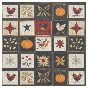 Tecido Padrão Rustic Autumn Quilt   Colheita de Motifs Fo