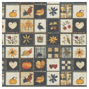 Tecido Padrão Rustic Autumn Quilt   Patchwork de fazenda
