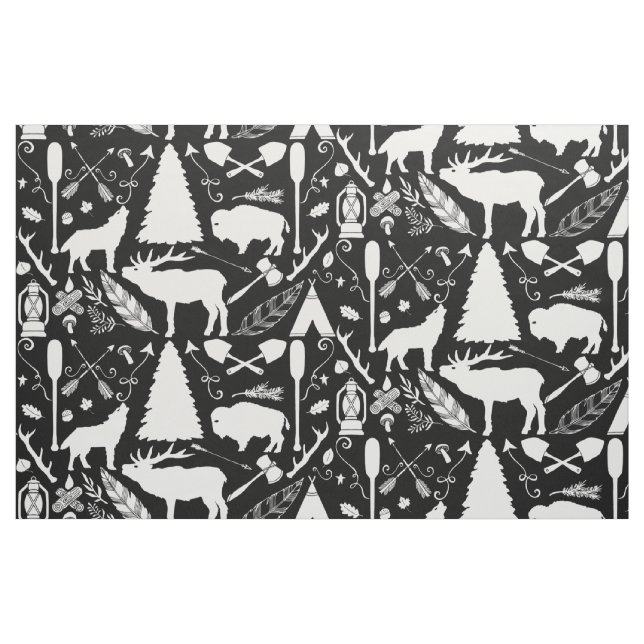 Tecido Padrão Rustic Buffalo Deer Arrows wolf Woodland (Fat Quarter)