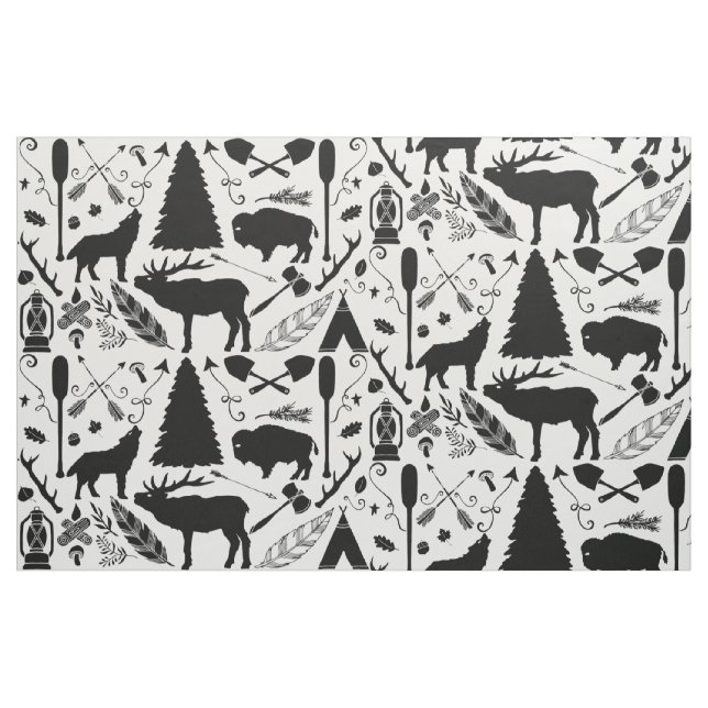 Tecido Padrão Rustic Buffalo Deer Arrows wolf Woodland (Fat Quarter)