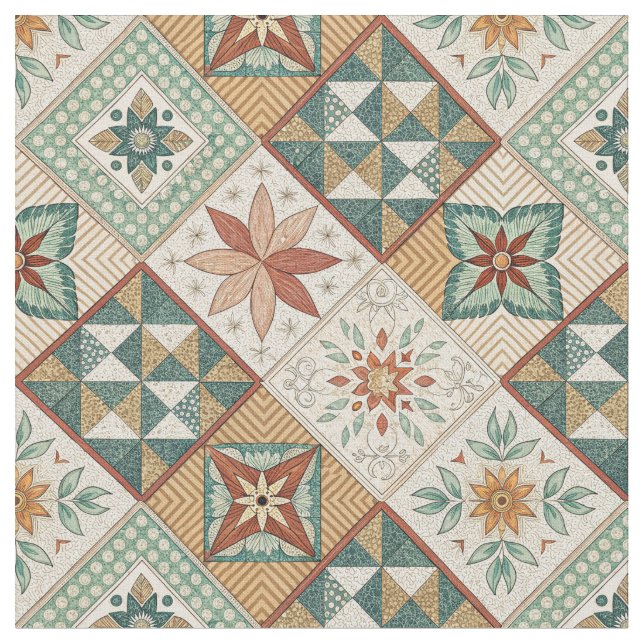 Tecido Padrão Rustic Diamond Patchwork - Geométrico (Detalhe)