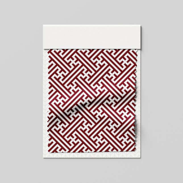 Tecido Padrão Sayagata, Japonês, Borgonha e Branco (Criador carregado)