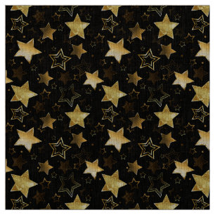 Tecido Padrão sem costura com estrelas de Ouro