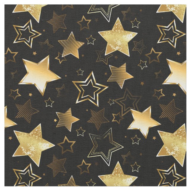 Tecido Padrão sem costura com estrelas de Ouro (Detalhe)