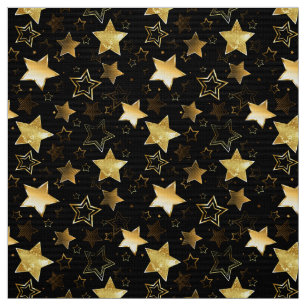 Tecido Padrão sem costura com estrelas de Ouro