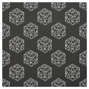 Tecido Padrão Silver D20   Tabletop Role Player Dice PNP