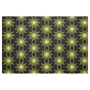 Tecido Padrão Sun 02 - Amarelo em preto