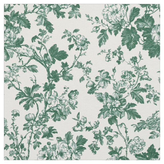 Tecido Padrão Toile de Galho Floral Verde (Modelo)