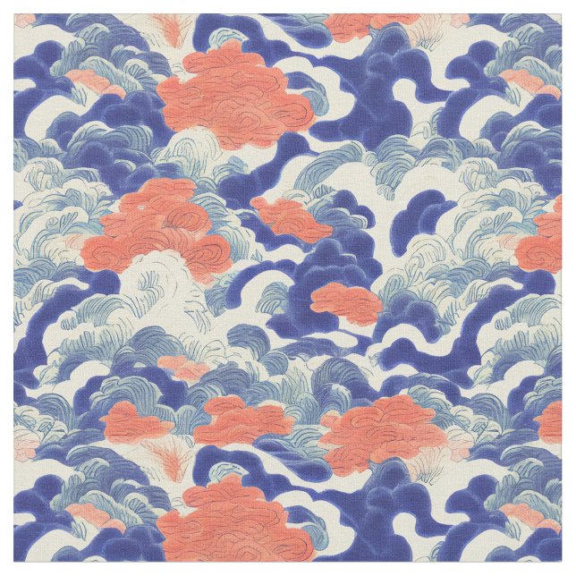 Tecido Padrão tradicional chinês oriental japonês (Detalhe)
